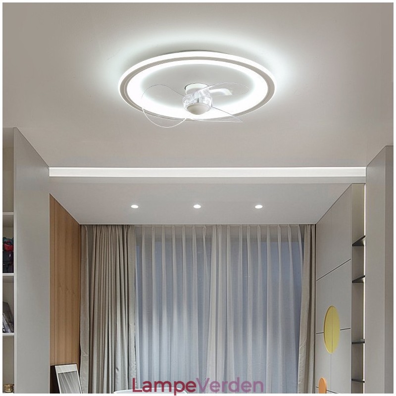 Nordic Round Ultratynd Silent Invisible Dæmpbar Flush Mounted Fan Light Full Spectrum Øjenbeskyttelse