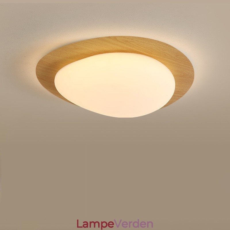 Dæmpbar Full Spectrum Øjenbeskyttelse Nordic Log Grain Pebble Loftslampe