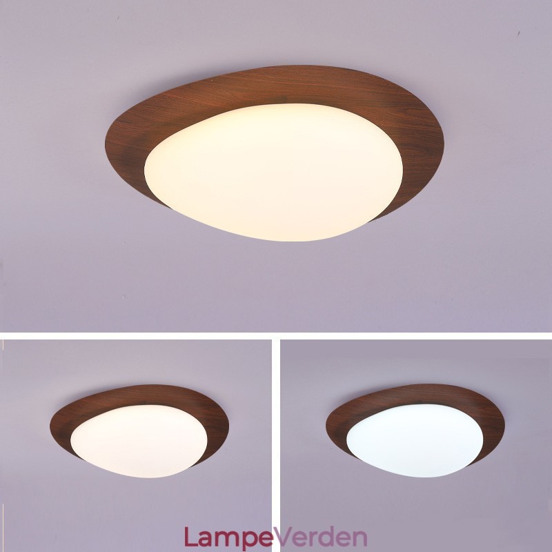 Dæmpbar Full Spectrum Øjenbeskyttelse Nordic Log Grain Pebble Loftslampe