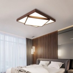 To etagers firkantet sort valnøddetræ Moderne moderne nordisk stil indmuret træloftslampe kan også bruges som væglampe