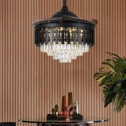 Optrækkelig Loftsventilator Lys Krystal Loftsventilator