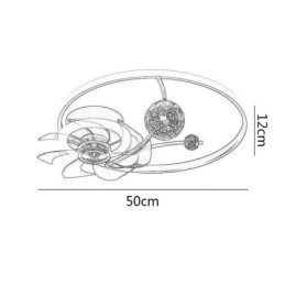 Loftsventilator med lys Dekor Ventilatorlampe Akryl