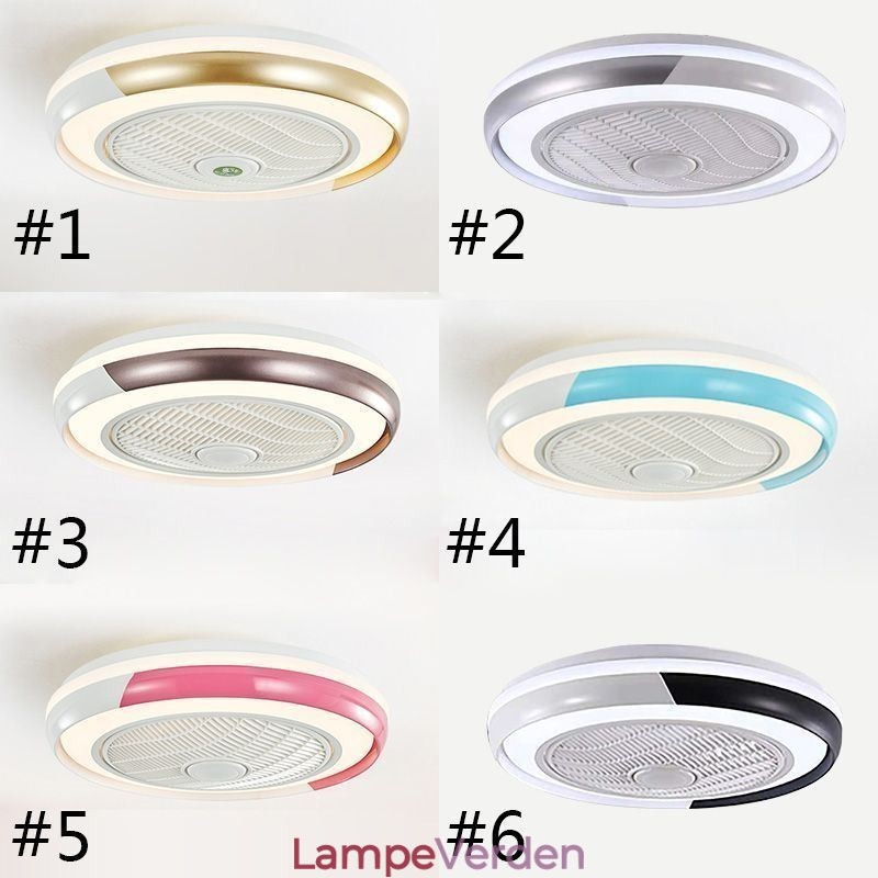 Moderne Loftsventilator Lys Akryl Rund Loftslampe Med Fjernbetjening