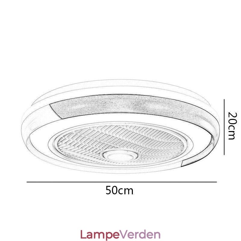Moderne Loftsventilator Lys Akryl Rund Loftslampe Med Fjernbetjening