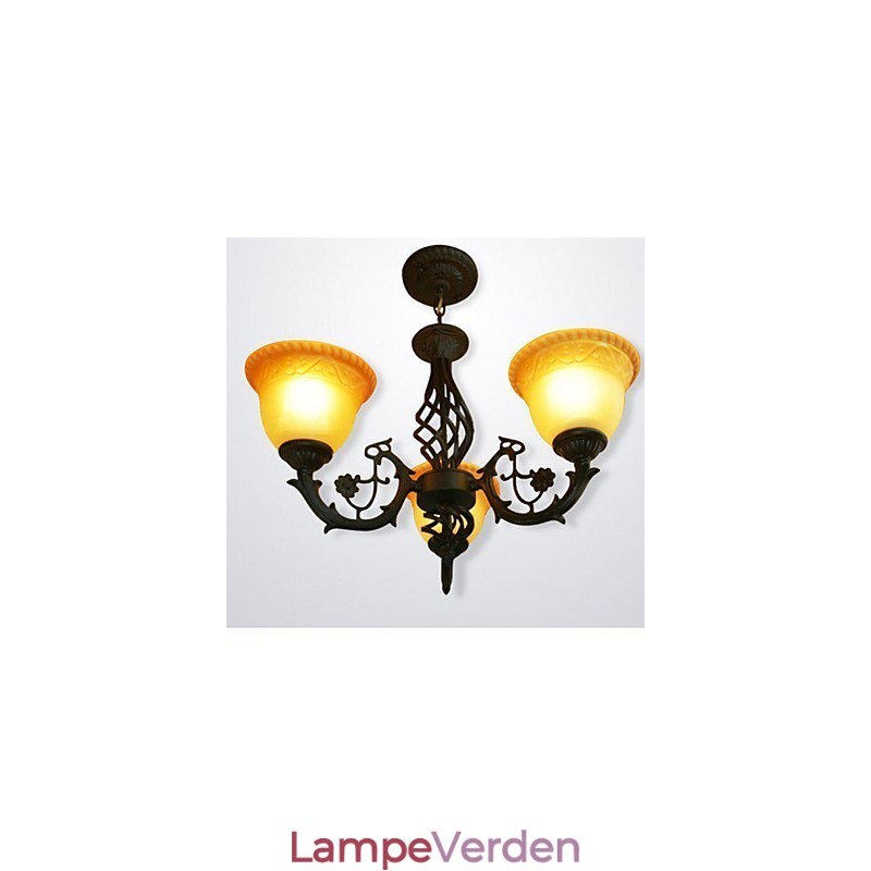 Vintage lysekrone i smedejern