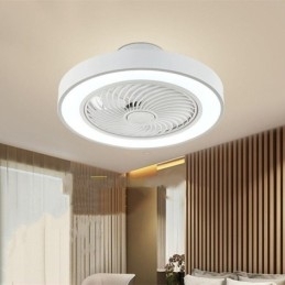 Moderne Loftsventilator Lys Med Fjernbetjening Akryl Rund Loftslampe