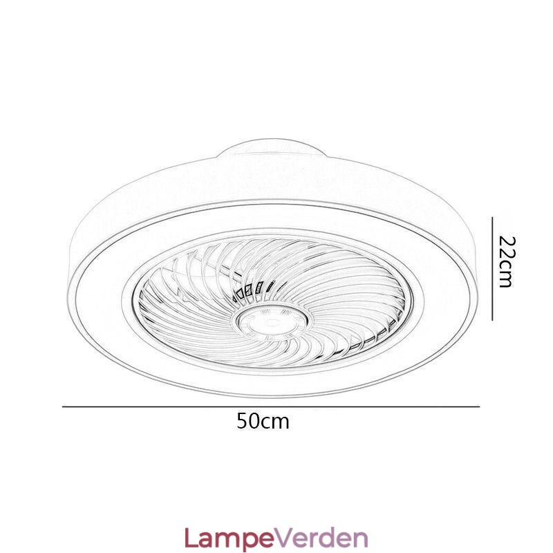 Moderne Loftsventilator Lys Med Fjernbetjening Akryl Rund Loftslampe