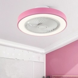 Moderne Loftsventilator Lys Med Fjernbetjening Akryl Rund Loftslampe
