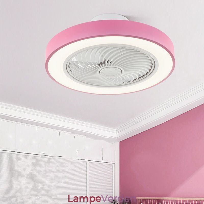 Moderne Loftsventilator Lys Med Fjernbetjening Akryl Rund Loftslampe