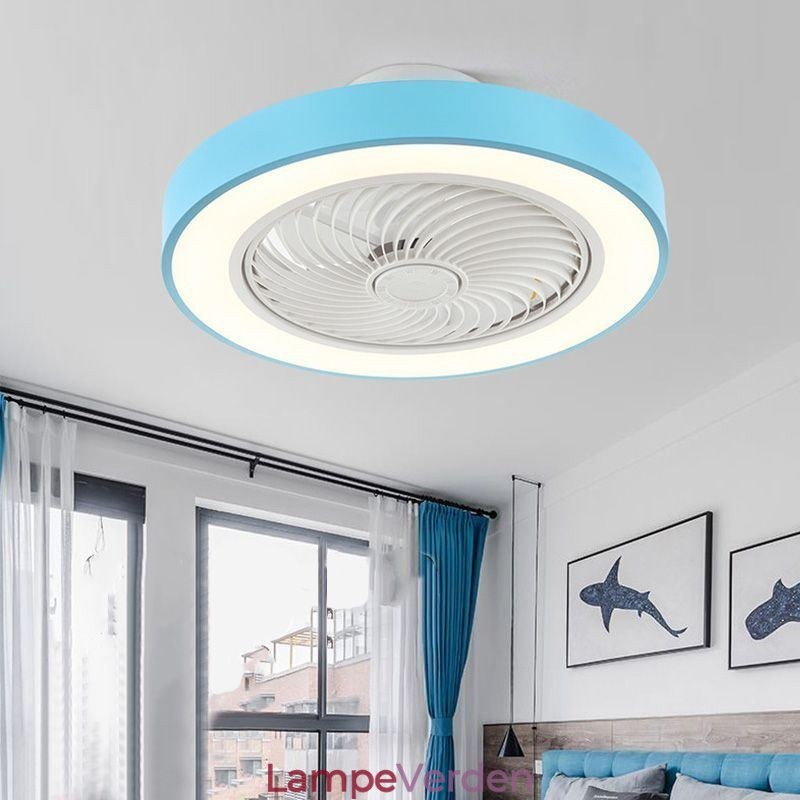 Moderne Loftsventilator Lys Med Fjernbetjening Akryl Rund Loftslampe