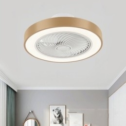 Moderne Loftsventilator Lys Med Fjernbetjening Akryl Rund Loftslampe