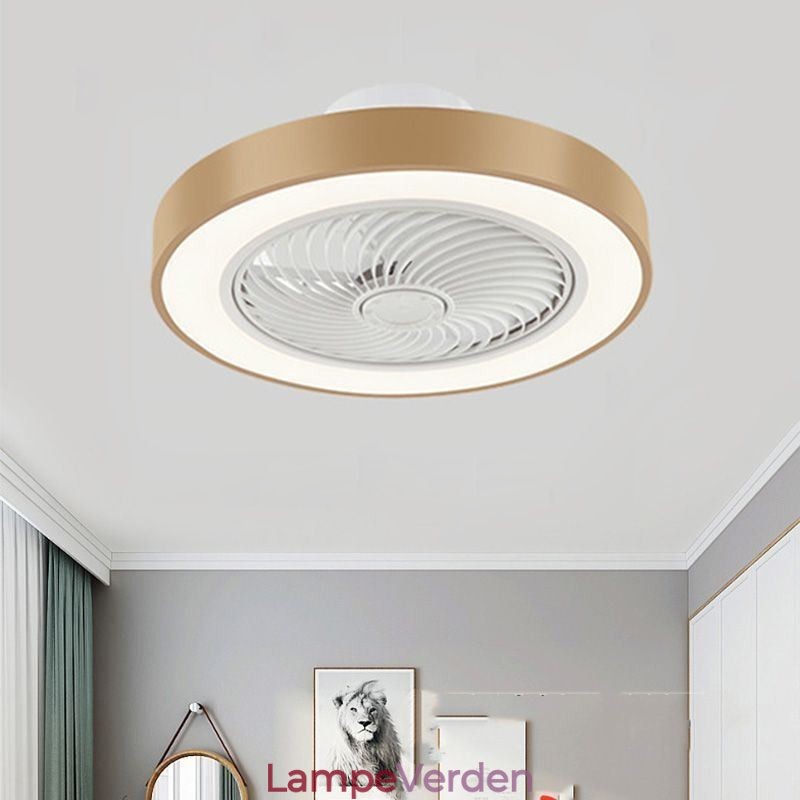 Moderne Loftsventilator Lys Med Fjernbetjening Akryl Rund Loftslampe