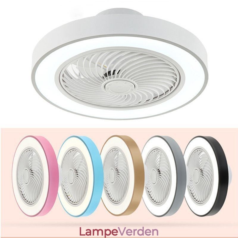 Moderne Loftsventilator Lys Med Fjernbetjening Akryl Rund Loftslampe