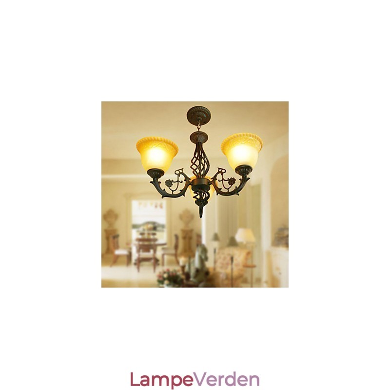 Vintage lysekrone i smedejern