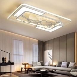 Moderne rektangulære loftsventilator lysarmaturer