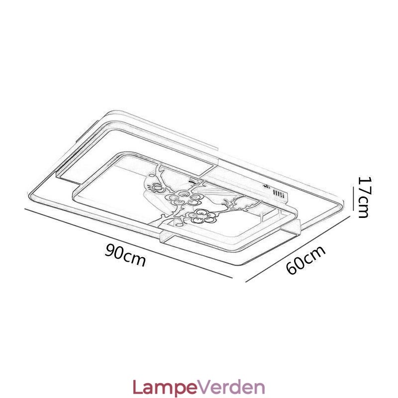 Moderne rektangulære loftsventilator lysarmaturer