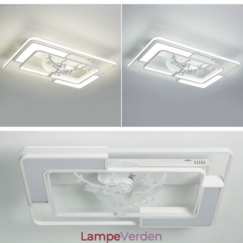Moderne rektangulære loftsventilator lysarmaturer
