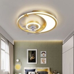 Moon Ceiling Fan Light Kreativitet Loftslampe