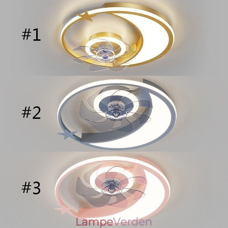 Moon Ceiling Fan Light Kreativitet Loftslampe