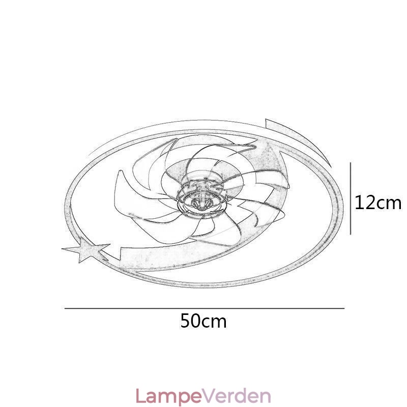 Moon Ceiling Fan Light Kreativitet Loftslampe