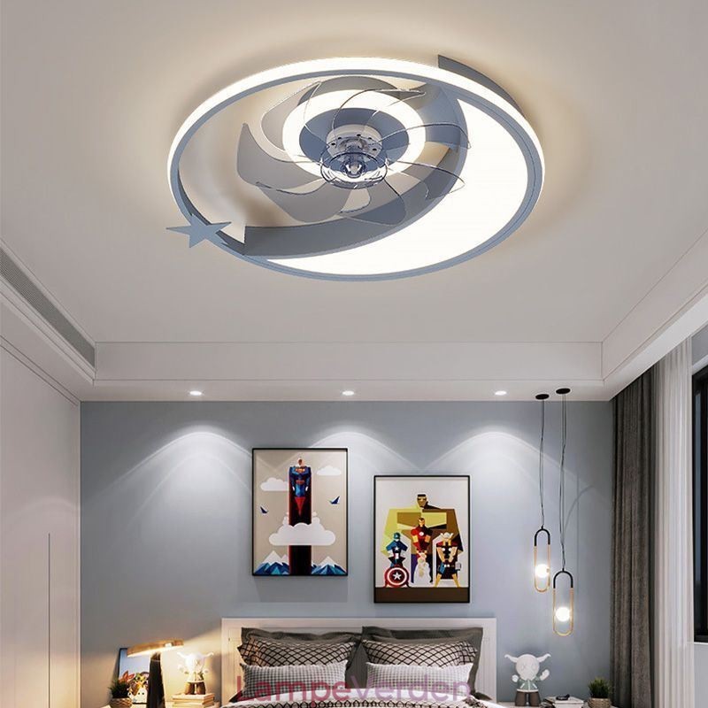 Moon Ceiling Fan Light Kreativitet Loftslampe