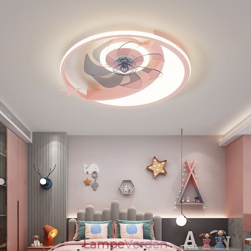 Moon Ceiling Fan Light Kreativitet Loftslampe