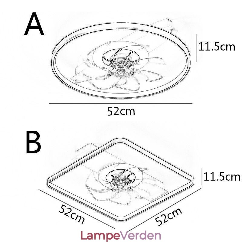 Moderne loftsventilator med lys Fjernbetjening Ventilador Lampe