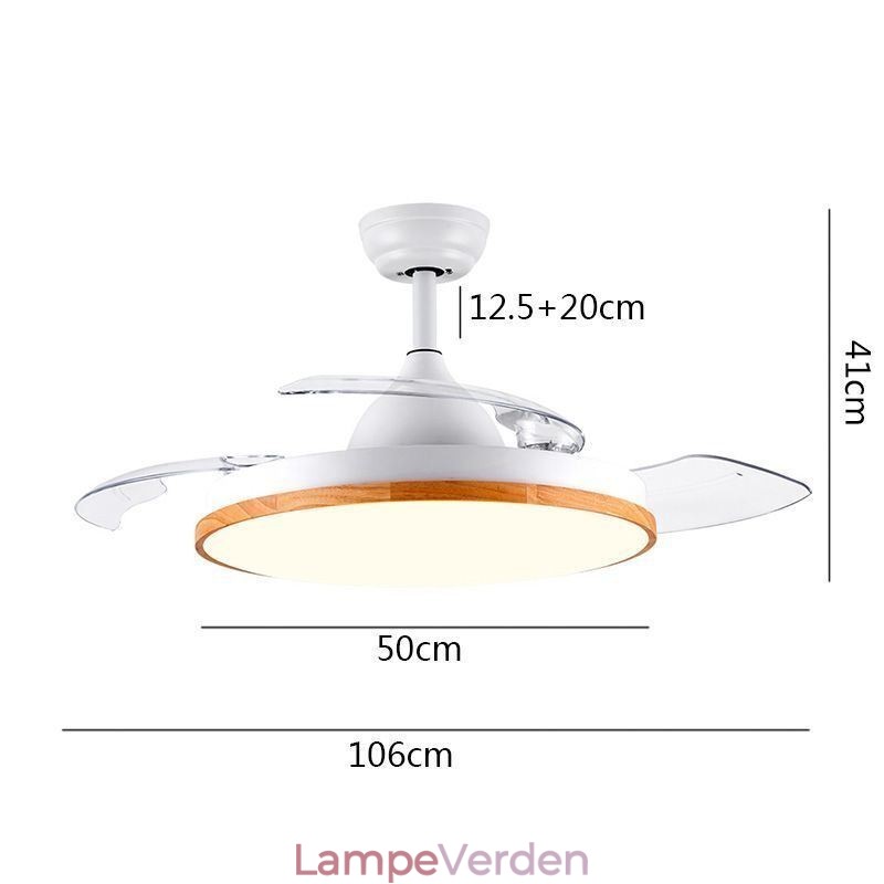 Moderne Inverter Loftsventilator Lys Fjernbetjening Loftslampe Tricolor dæmpning