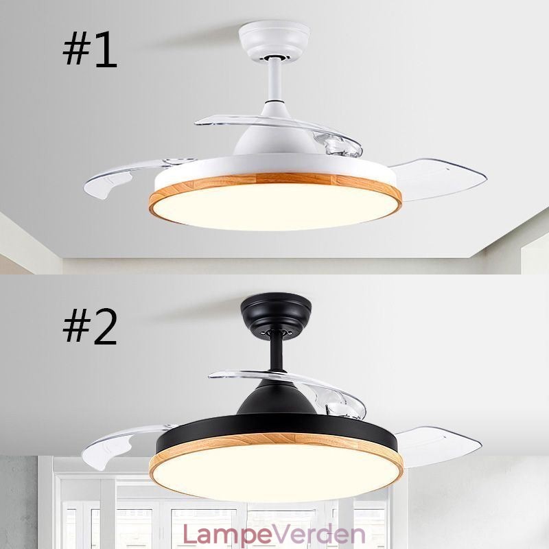 Moderne Inverter Loftsventilator Lys Fjernbetjening Loftslampe Tricolor dæmpning