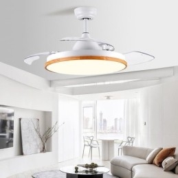 Moderne Inverter Loftsventilator Lys Fjernbetjening Loftslampe Tricolor dæmpning