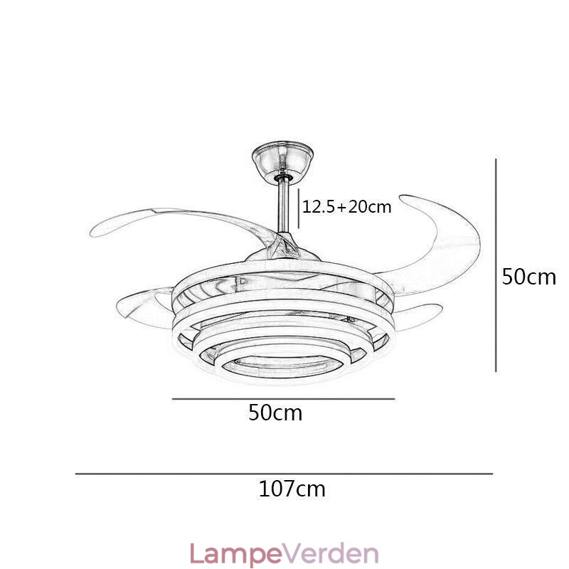Creative Inverter Fan Lysekrone Fan Light
