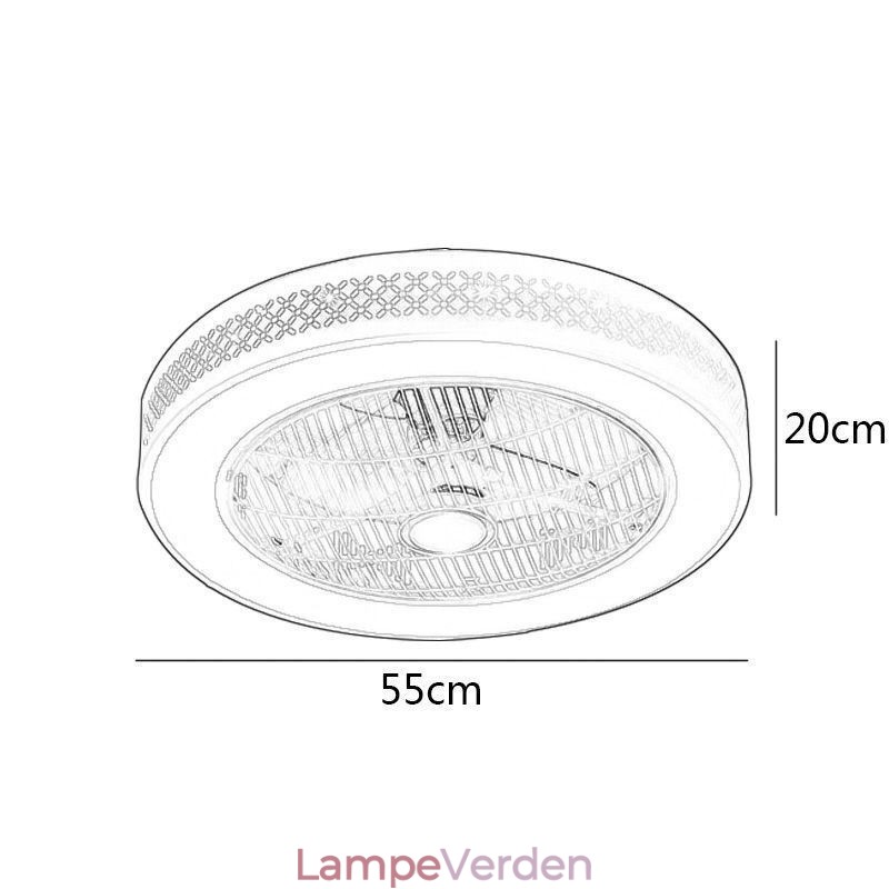 Ultratyndt loftsventilatorlys Usynlig loftsventilator med lys