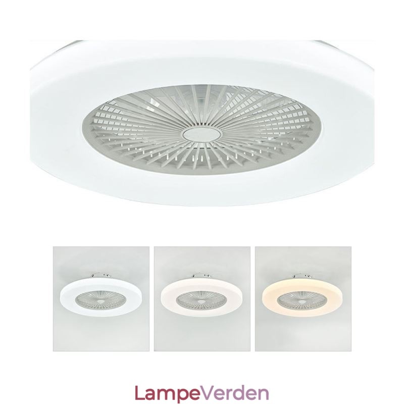 Ventilator Loftslys Trikromatisk dæmpning 3 hastigheds fjernbetjening