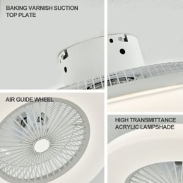 Ventilator Loftslys Trikromatisk dæmpning med fjernbetjening 3 hastigheder