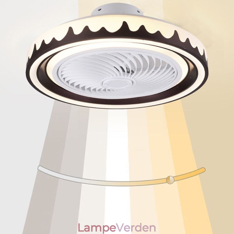 Rund blæser loftslampe 3 hastigheder med fjernbetjening
