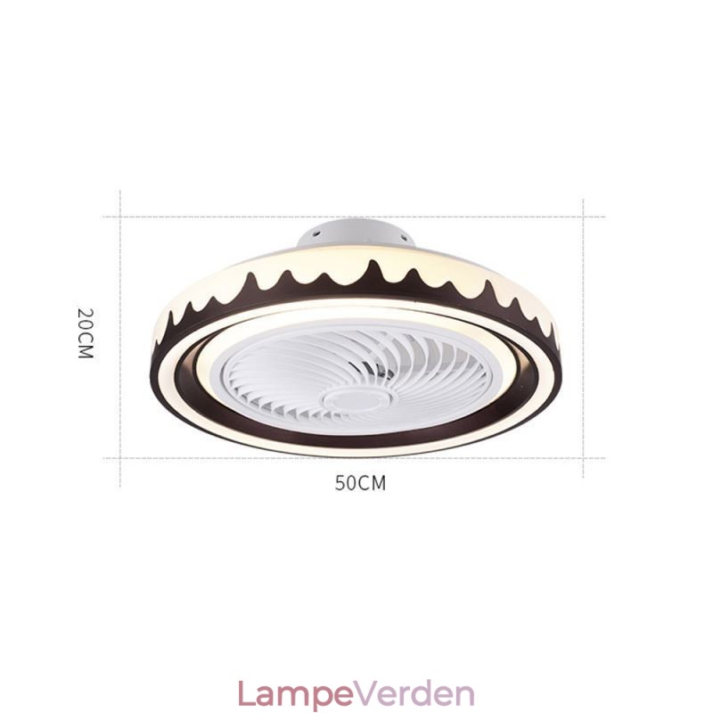 Rund blæser loftslampe 3 hastigheder med fjernbetjening