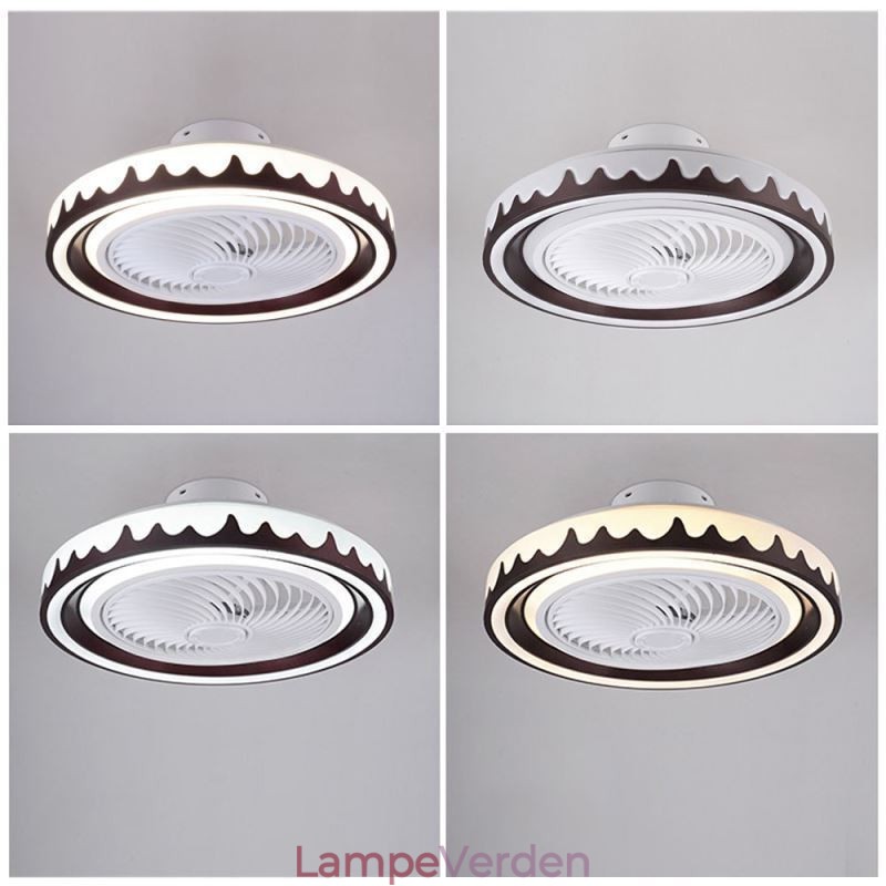 Rund blæser loftslampe 3 hastigheder med fjernbetjening