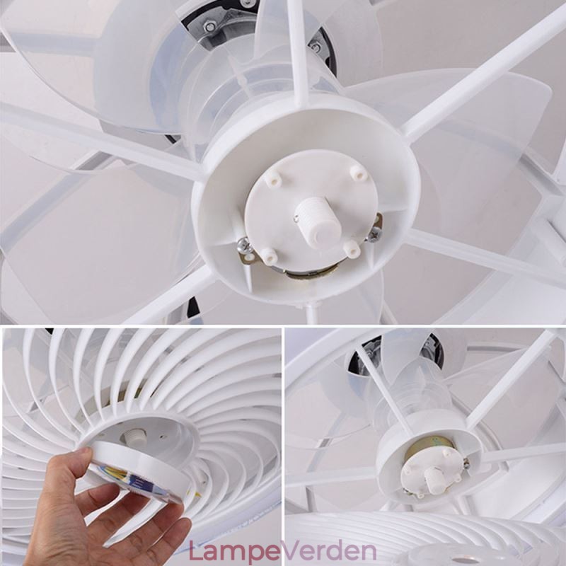Rund blæser loftslampe 3 hastigheder med fjernbetjening