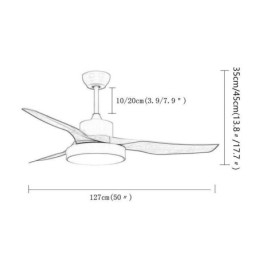 Loftsventilator med fjernbetjening 3 blade