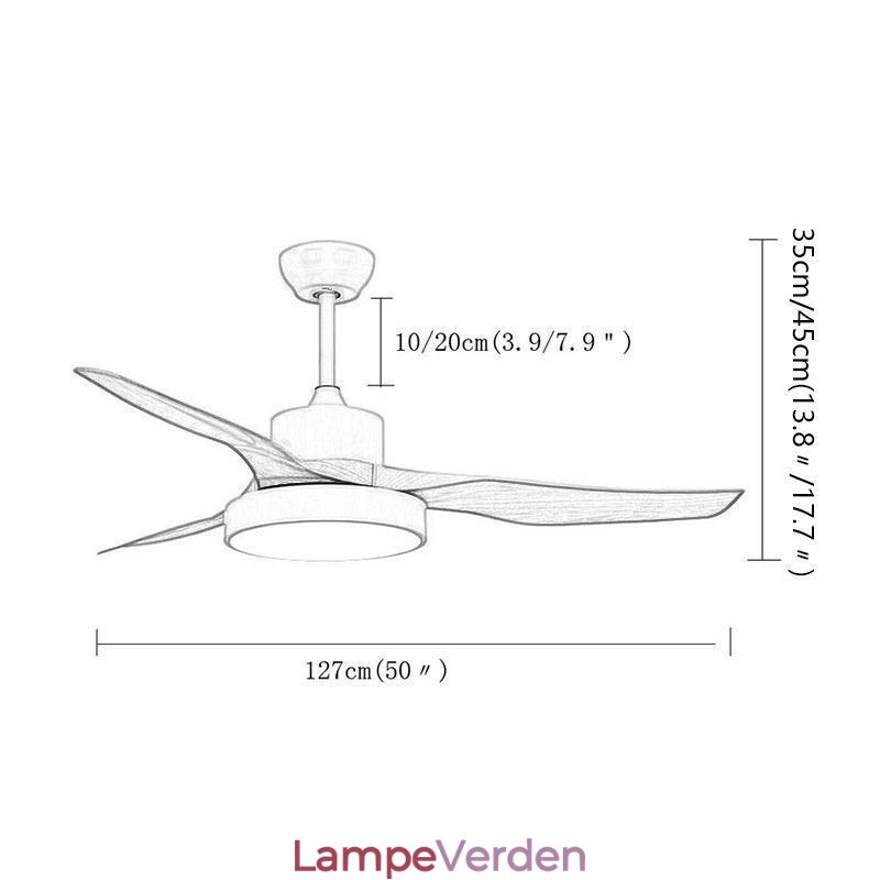 Loftsventilator med fjernbetjening 3 blade