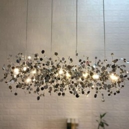 Moderne minimalistisk lysekrone i rustfrit stål