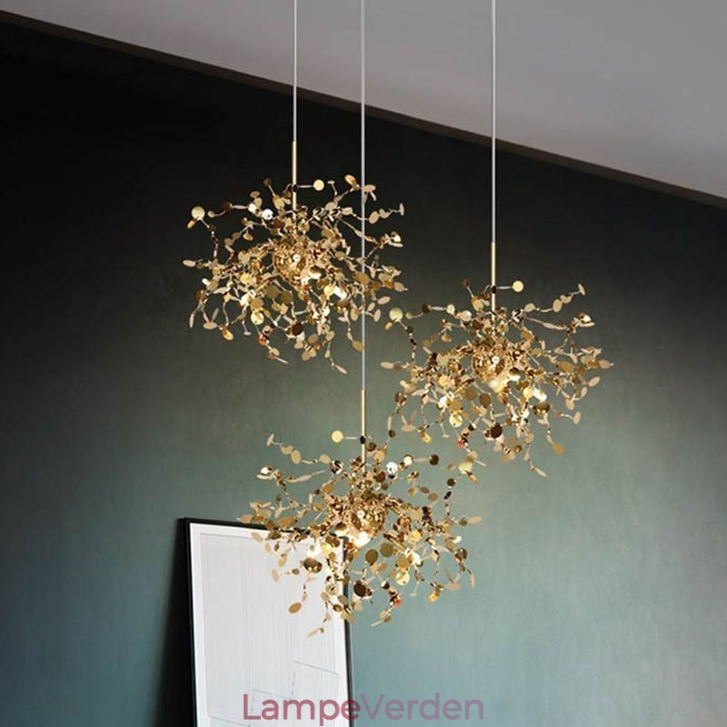 3 lys lysekrone lys rustfrit stål pendel belysning loft lysarmatur