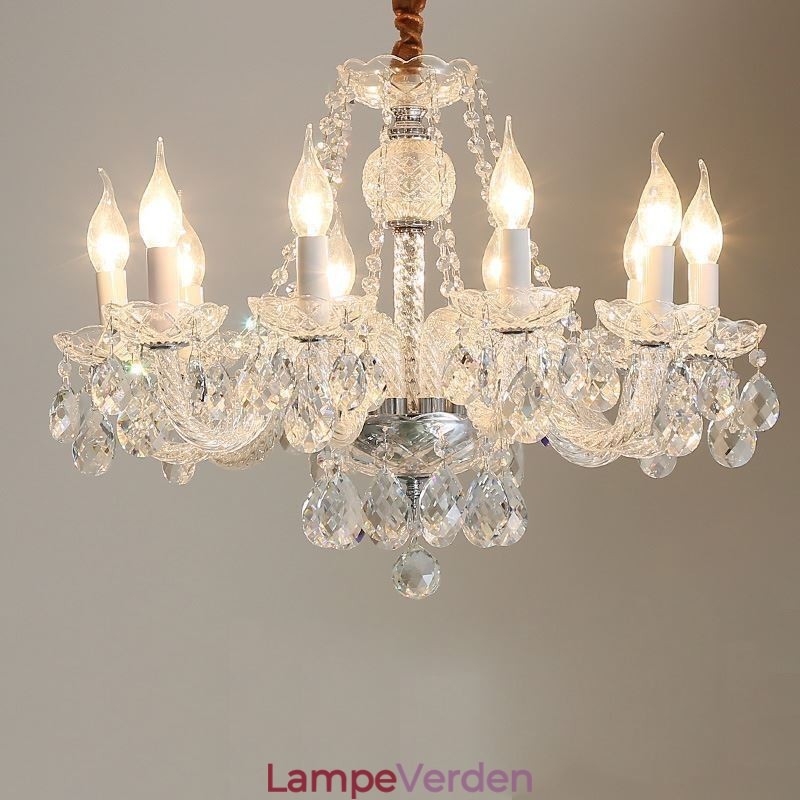 Gennemsigtig krystal lysekrone Europæisk Luksus Decrative Loftslampe