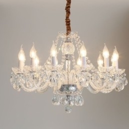 Gennemsigtig krystal lysekrone Europæisk Luksus Decrative Loftslampe