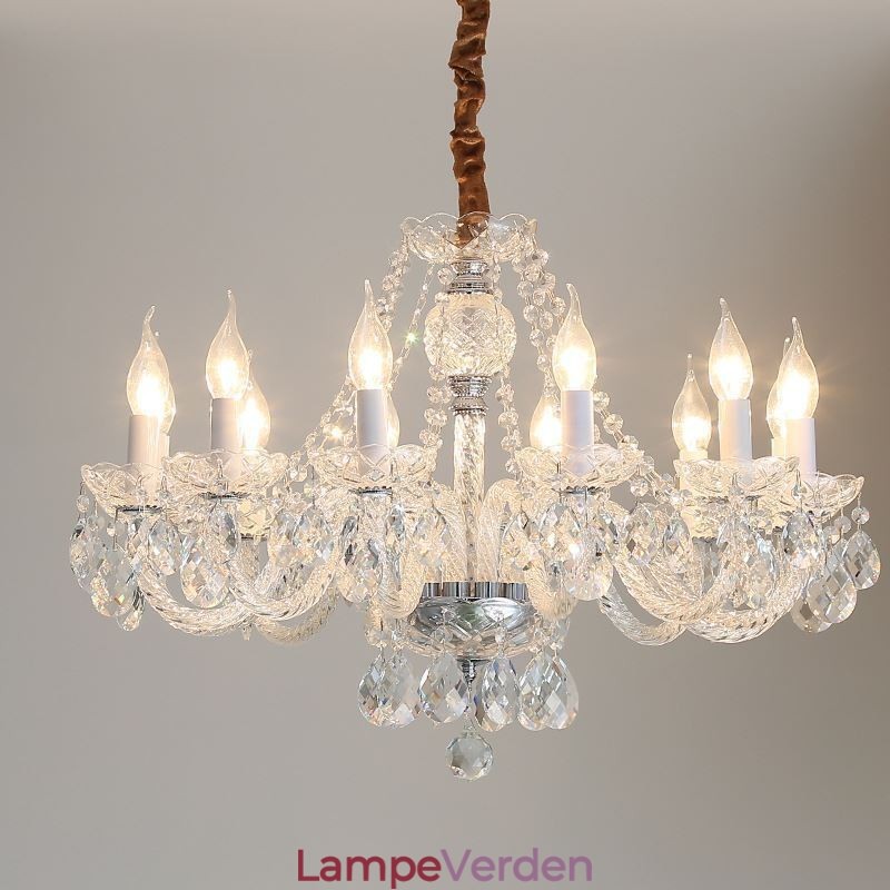 Gennemsigtig krystal lysekrone Europæisk Luksus Decrative Loftslampe