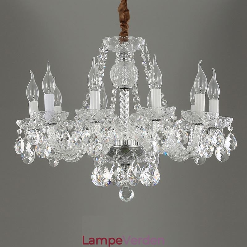 Gennemsigtig krystal lysekrone Europæisk Luksus Decrative Loftslampe