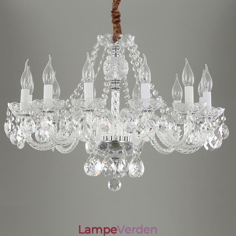 Gennemsigtig krystal lysekrone Europæisk Luksus Decrative Loftslampe