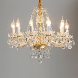 Gennemsigtig krystal lysekrone europæisk guld krop Luksus Decrative loftslampe