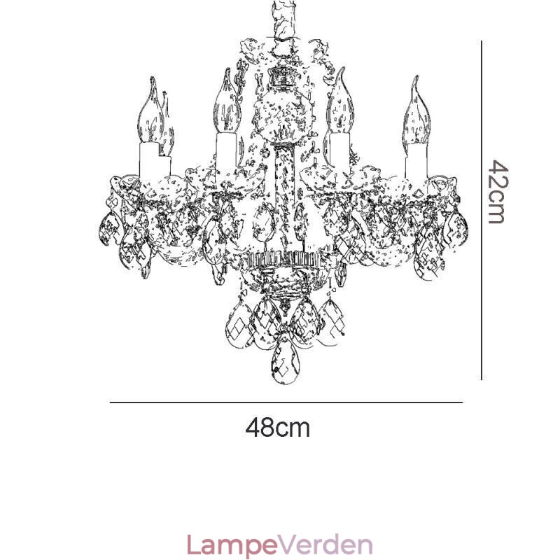 Europæisk klar krystal lysekrone glas lys krop 8 lys