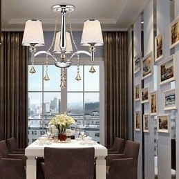 Moderne moderne krystal krom metal lysekrone